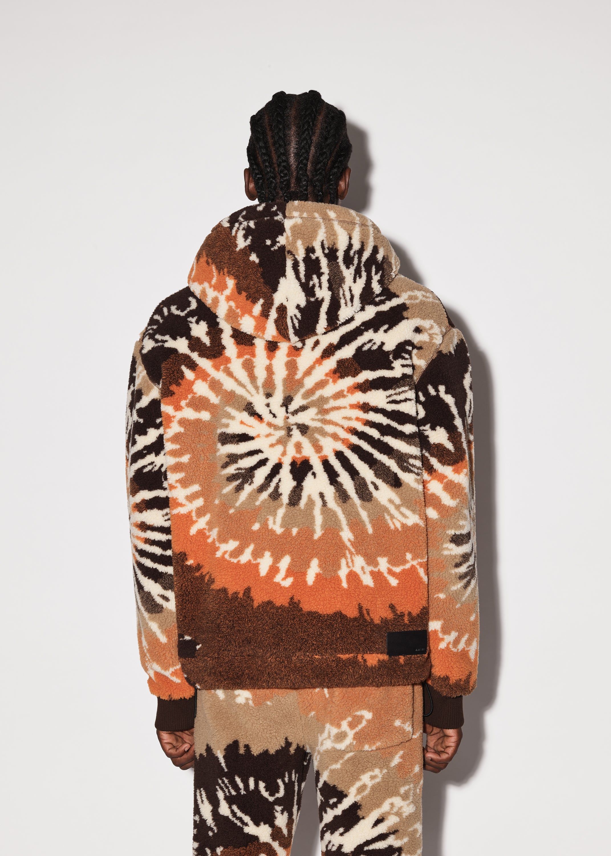 TIE DYE POLAR FLEECE HOODIE - ORANGE / BLACK sold by AMIRI product image thumbnail 4