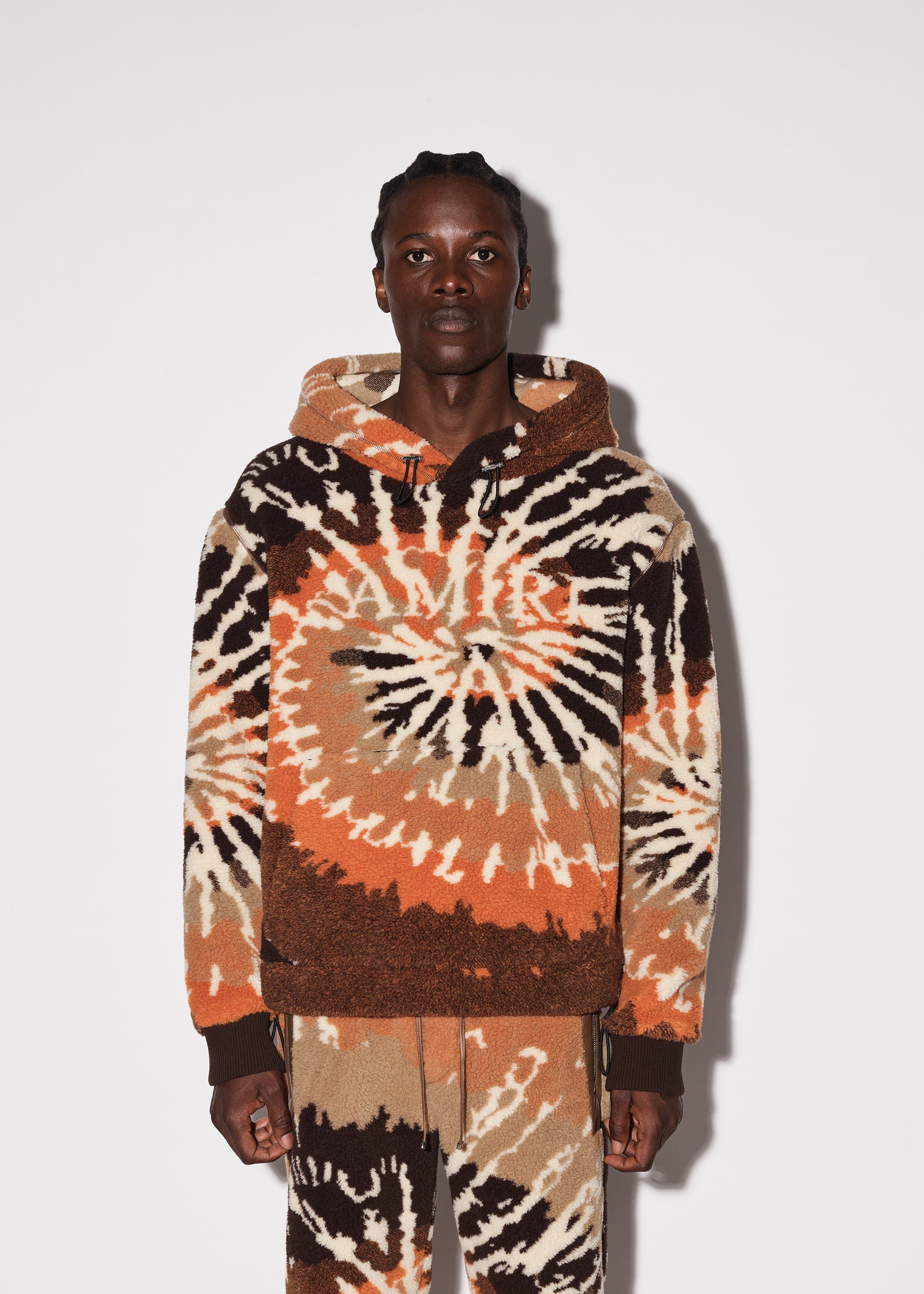 TIE DYE POLAR FLEECE HOODIE - ORANGE / BLACK sold by AMIRI product image thumbnail 2