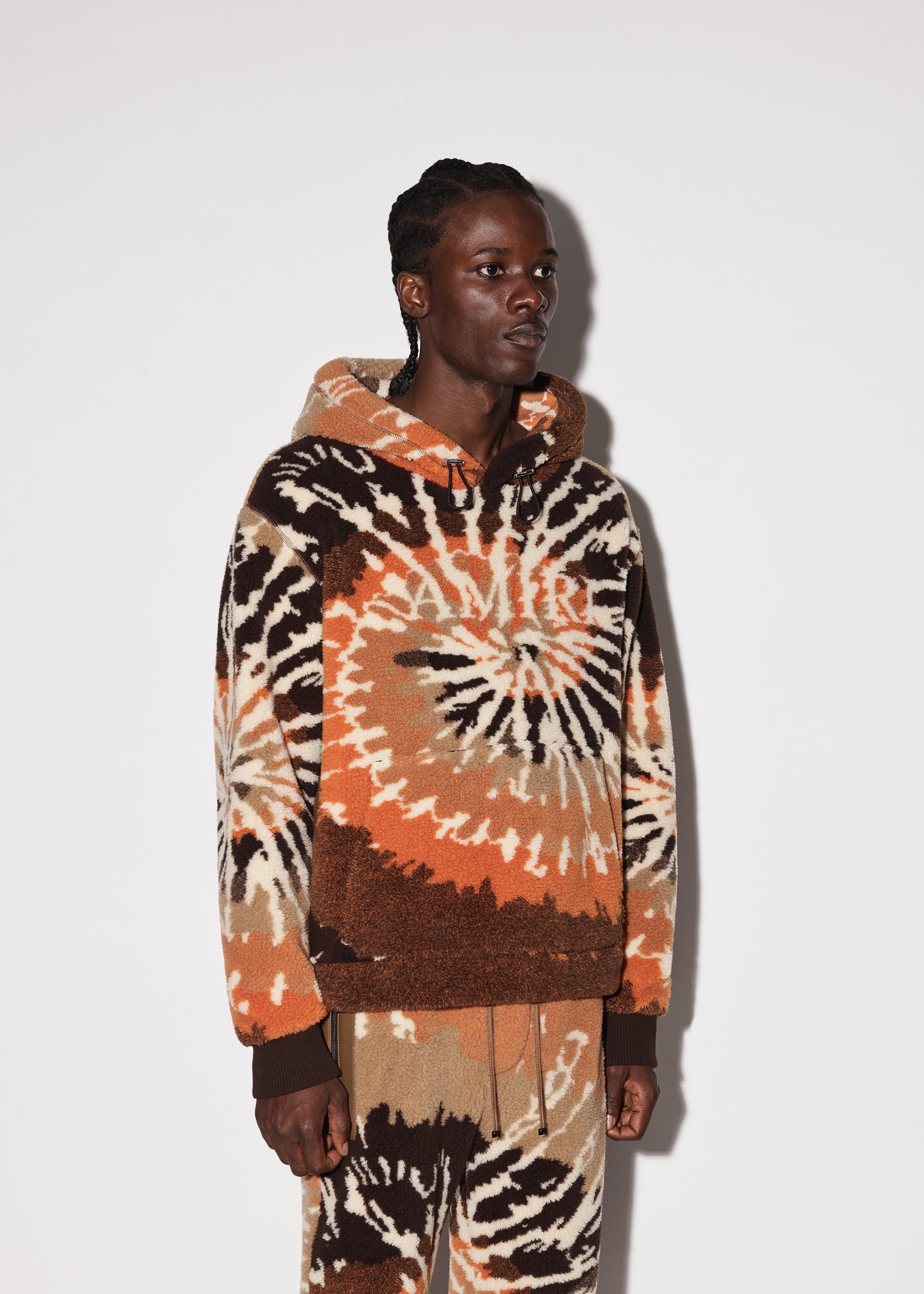 TIE DYE POLAR FLEECE HOODIE - ORANGE / BLACK sold by AMIRI product image thumbnail 3
