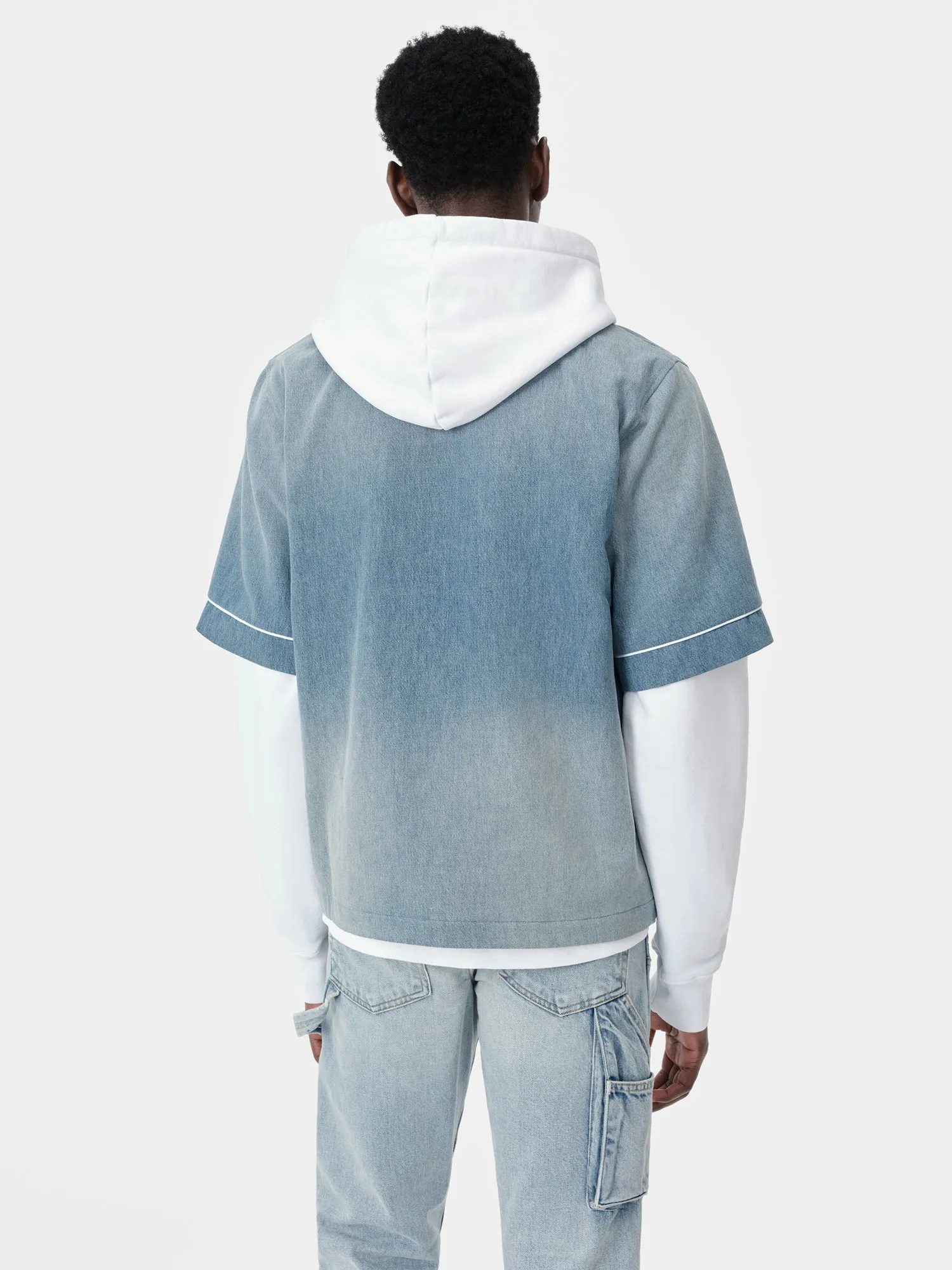 AMIRI SUNFADED BASEBALL SHIRT - Perfect Indigo sold by AMIRI product image thumbnail 3