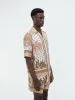 PALM TREE BOWLING SHIRT - Copper Brown sold by AMIRI