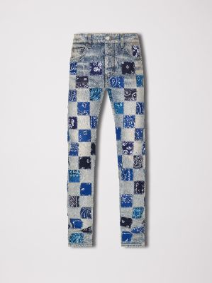 BANDANA CHECK JEAN - CLAY INDIGO / BLUE made by AMIRI