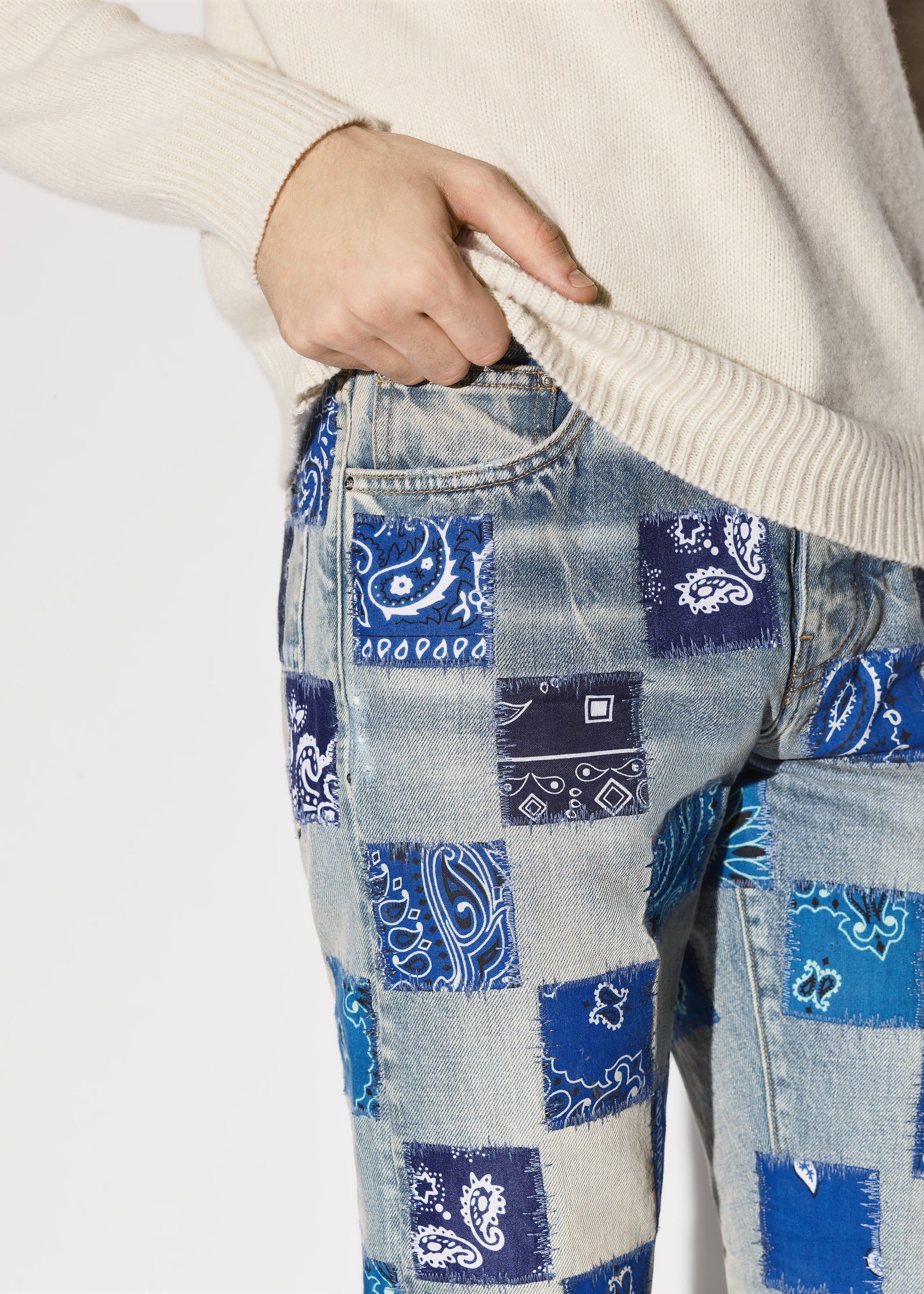 BANDANA CHECK JEAN - CLAY INDIGO / BLUE sold by AMIRI product image thumbnail 5