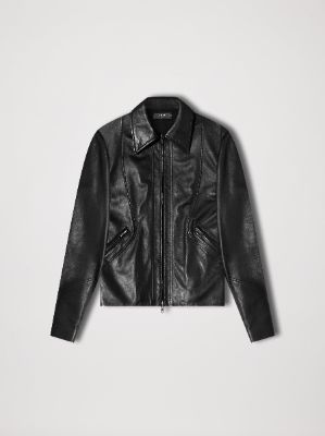 NAPPA LEATHER ZIP UP JACKET - BLACK sold by AMIRI