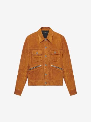 DOUBLE SLANT JACKET - TOBACCO sold by AMIRI