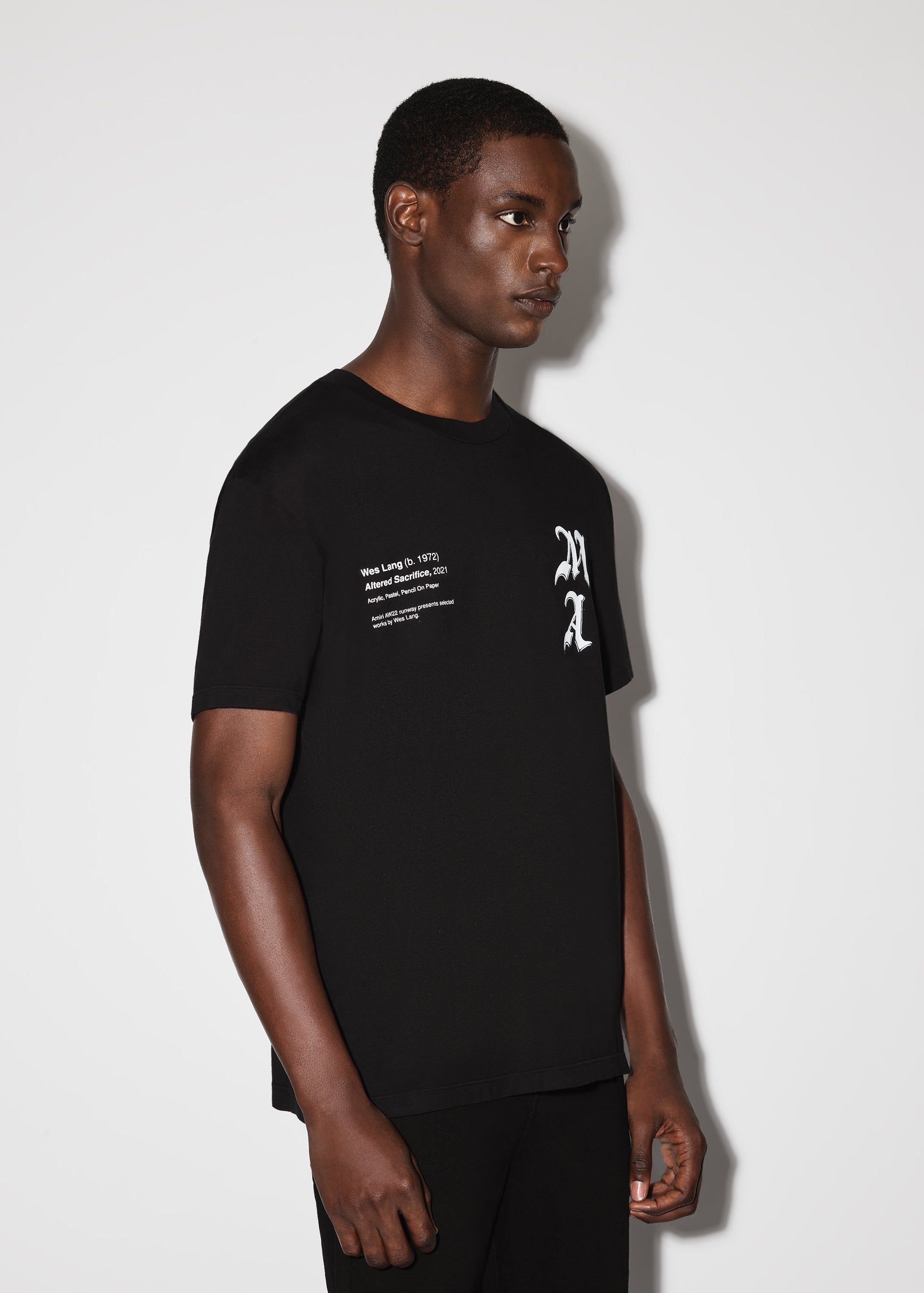 WES LANG CHECKER SKULL TEE - BLACK sold by AMIRI product image thumbnail 3