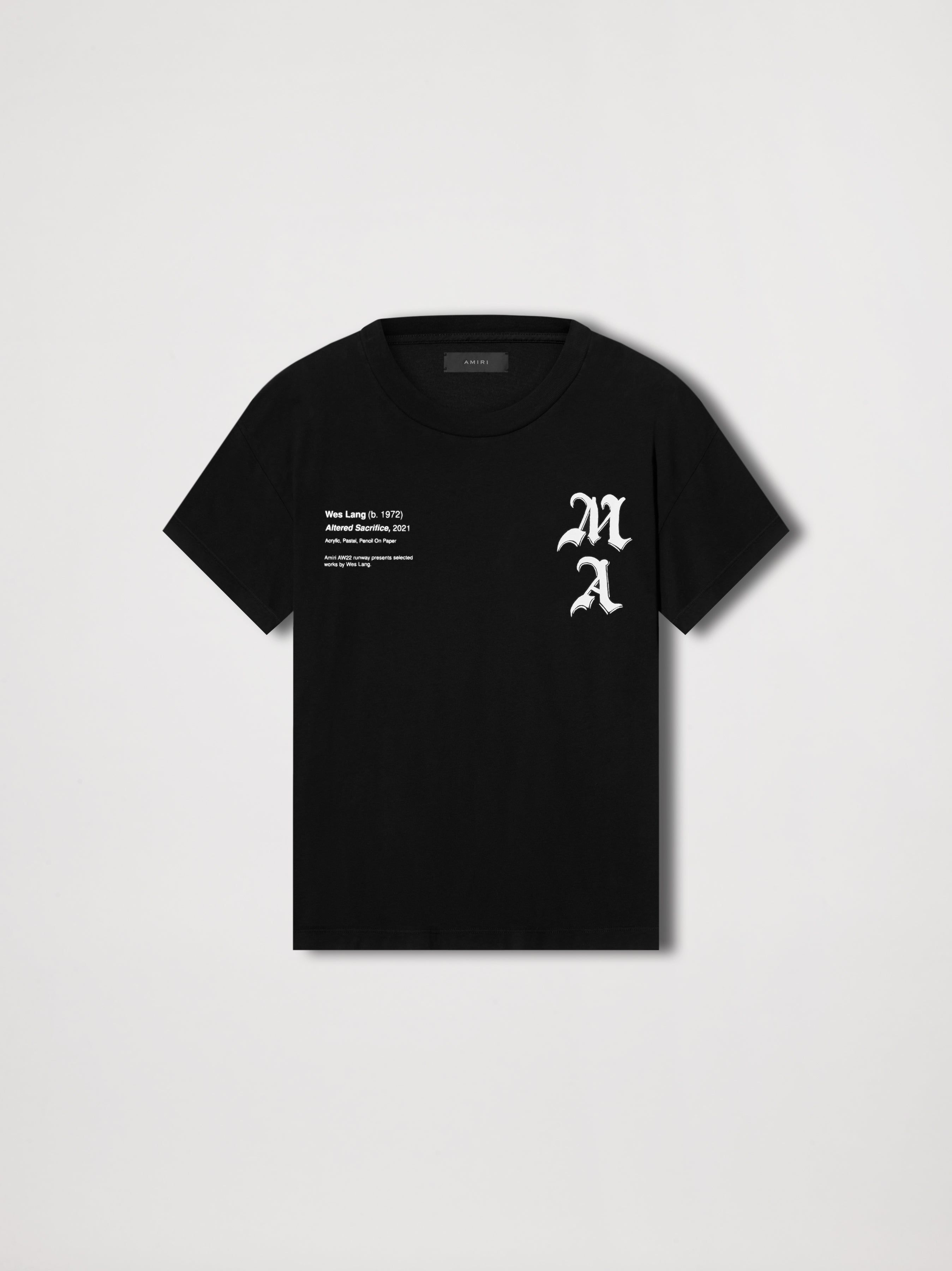 WES LANG CHECKER SKULL TEE - BLACK sold by AMIRI