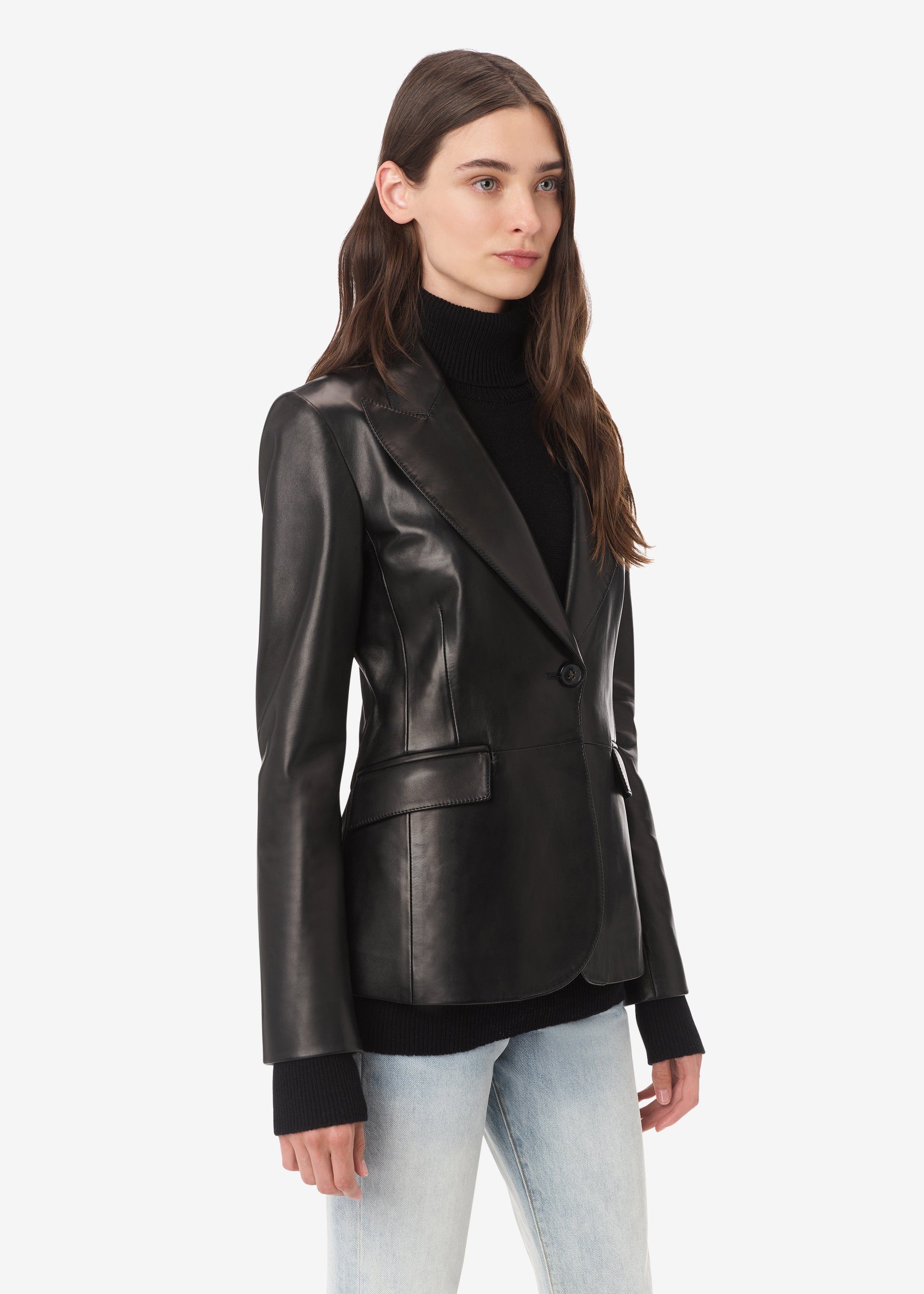 WOMEN - LEATHER BLAZER - BLACK sold by AMIRI product image thumbnail 3