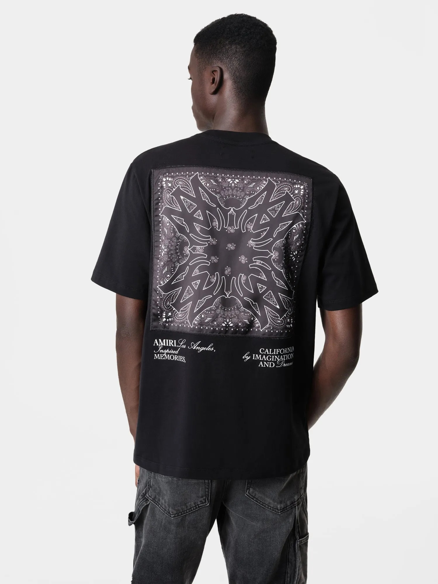 MA BANDANA SILK APPLIQUE TEE - Black sold by AMIRI product image thumbnail 3