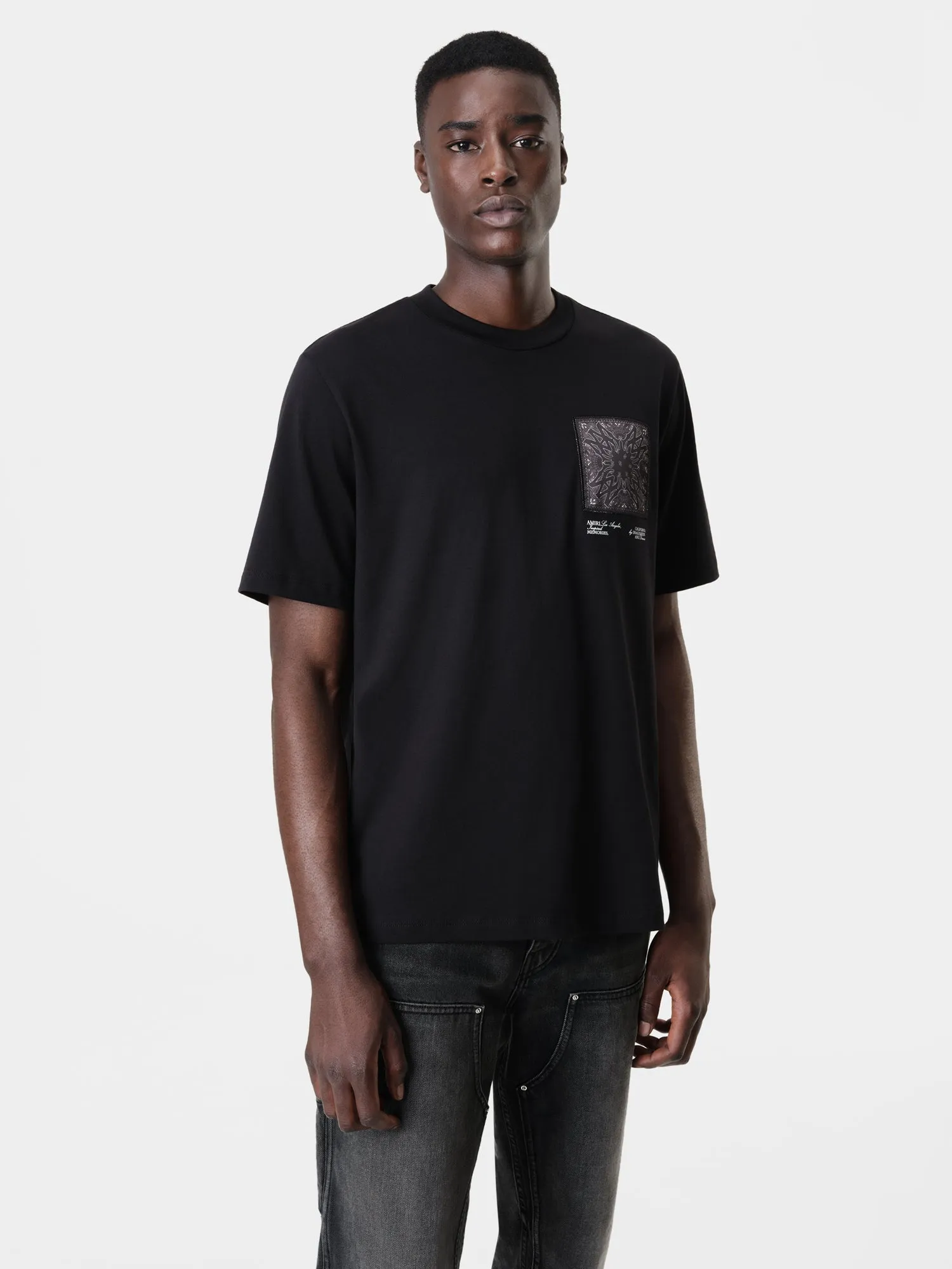 MA BANDANA SILK APPLIQUE TEE - Black sold by AMIRI product image thumbnail 2