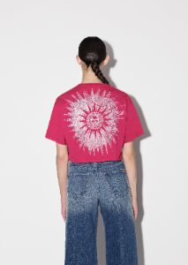 WOMEN - SUN CROPPED TEE - FUCHSIA sold by AMIRI