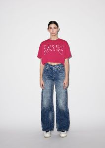 WOMEN - SUN CROPPED TEE - FUCHSIA sold by AMIRI
