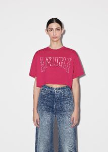WOMEN - SUN CROPPED TEE - FUCHSIA sold by AMIRI