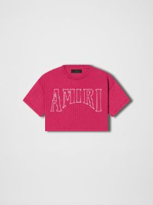 WOMEN - SUN CROPPED TEE - FUCHSIA sold by AMIRI