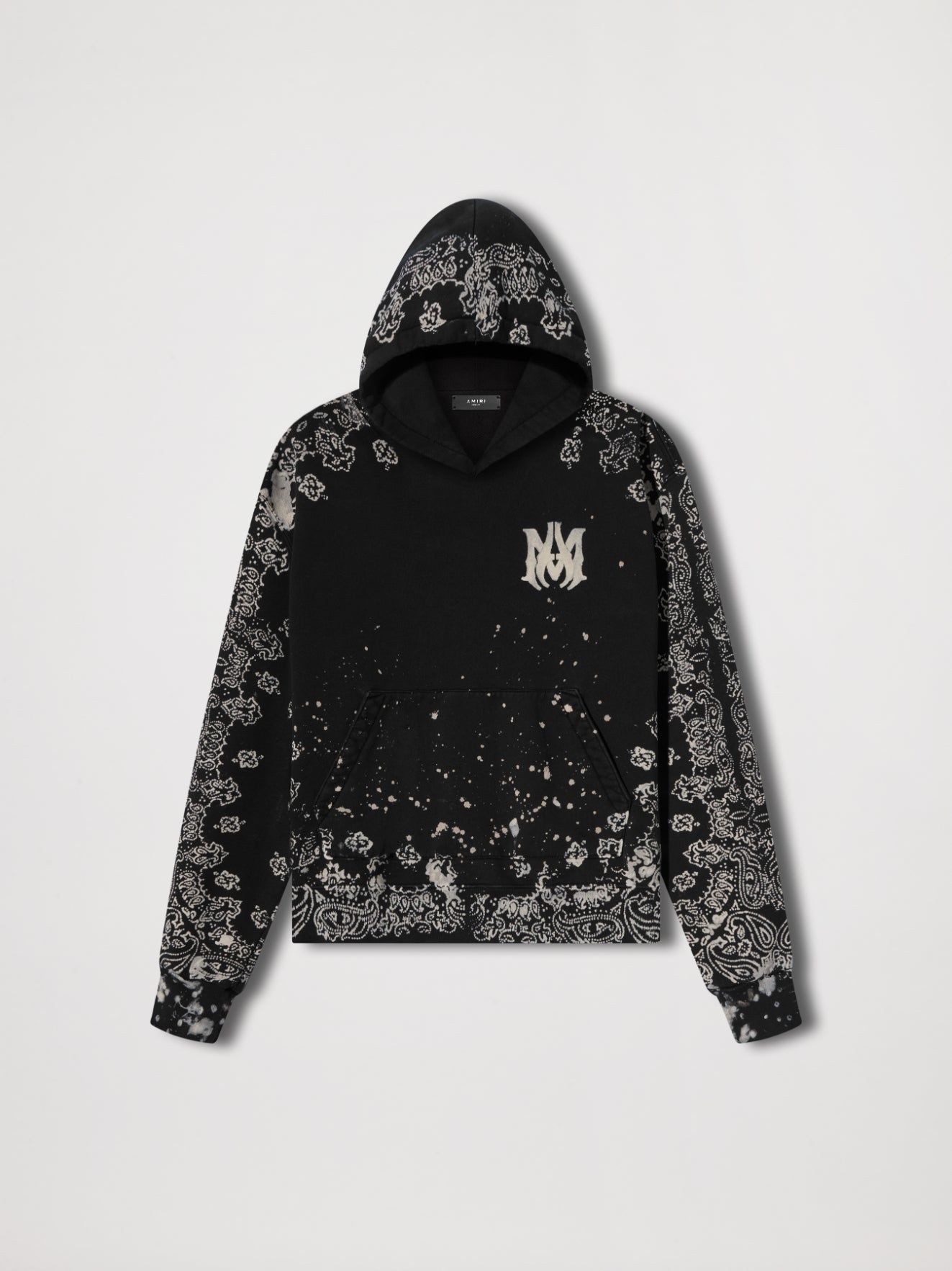 【人気】AMIRI バンダナブリーチオールオーバーブラックパーカー Bandana Bleach All Over Hoodie | The Webster