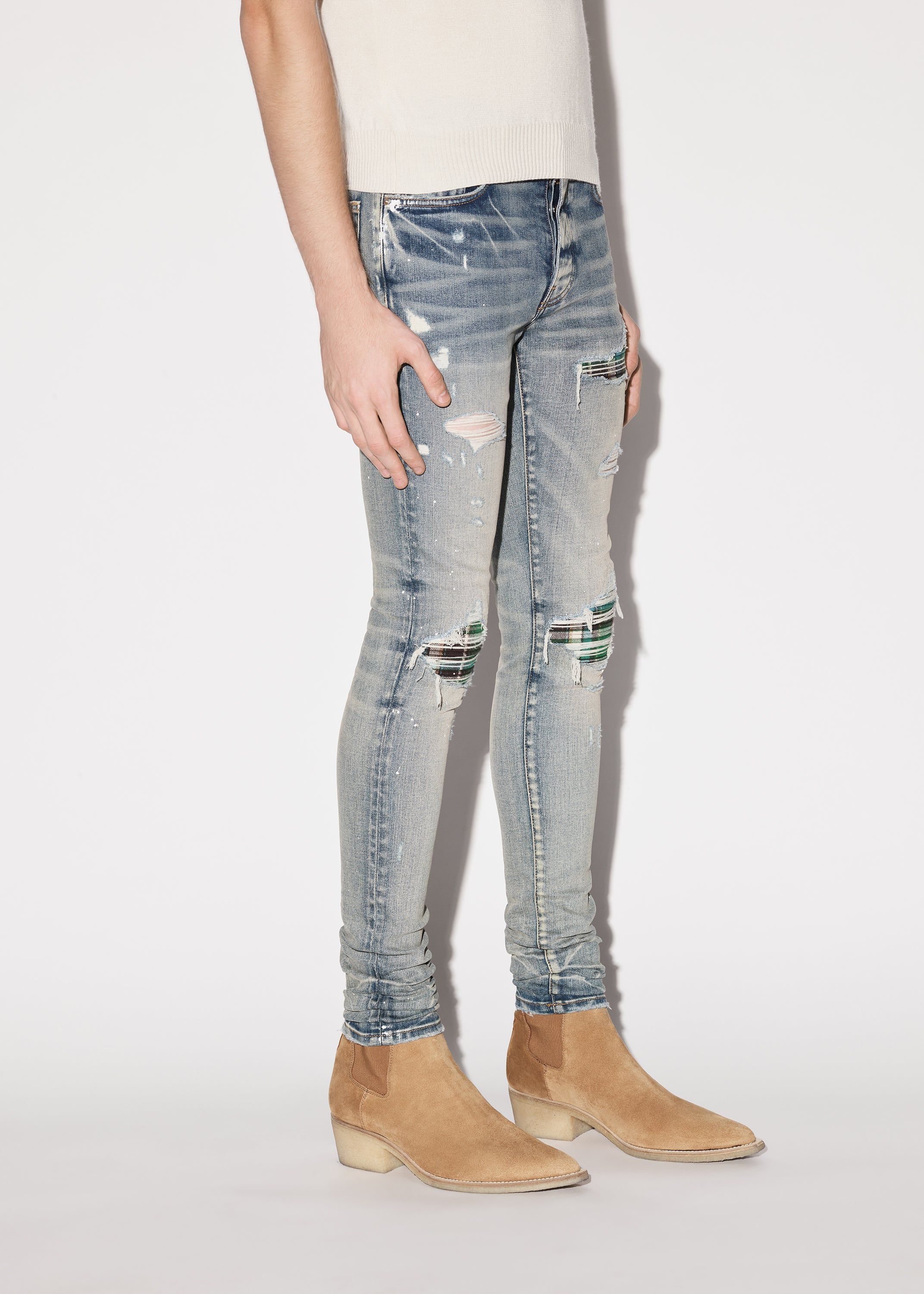 MX1 PLAID JEAN - CLAY INDIGO sold by AMIRI product image thumbnail 3