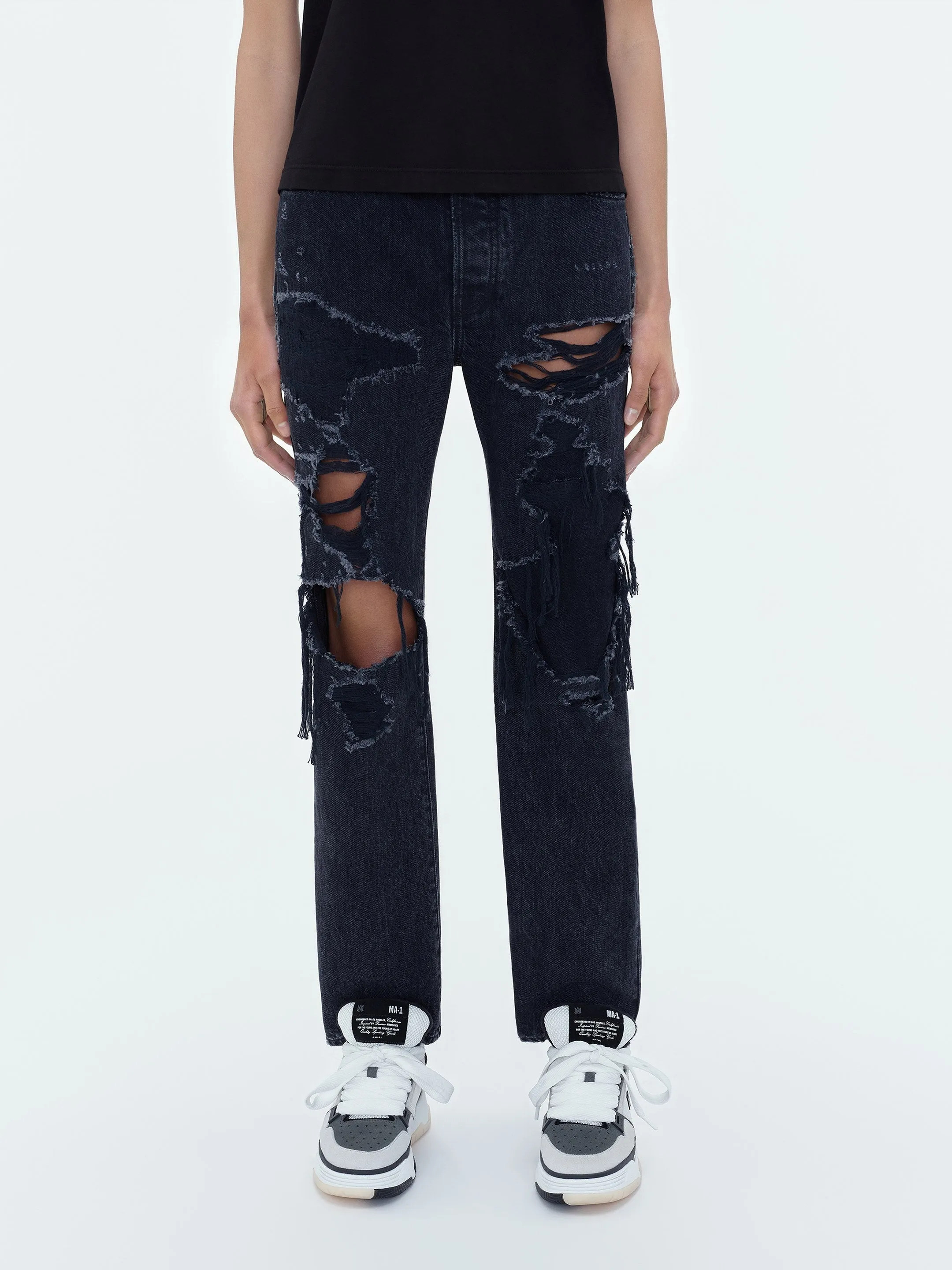 WOMEN - DISTRESSED STRAIGHT - Faded Black sold by AMIRI product image thumbnail 3