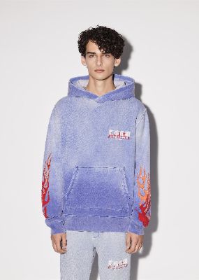 T.G.C.W. FLAMES HOODIE - BLUE made by AMIRI