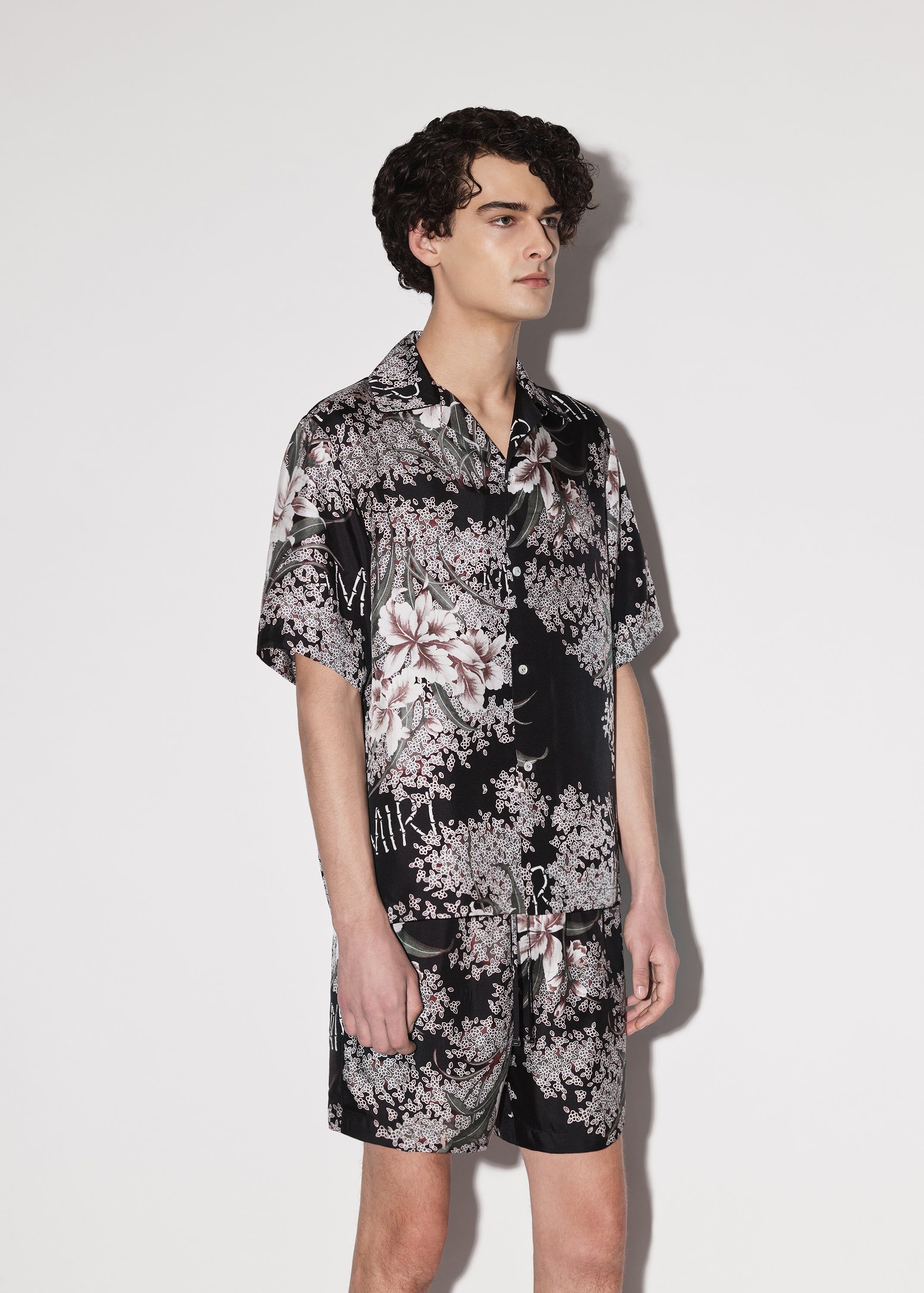 HIBISCUS TIKI BOWLING SHIRT - BLACK sold by AMIRI product image thumbnail 3