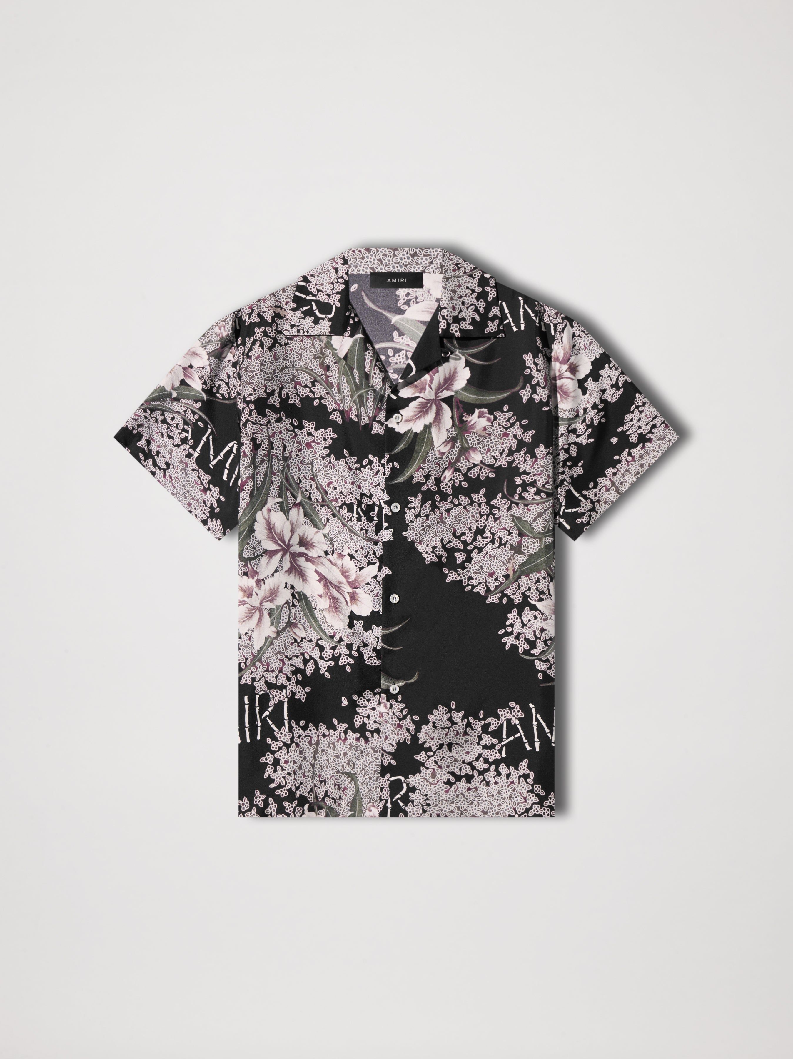 HIBISCUS TIKI BOWLING SHIRT - BLACK sold by AMIRI