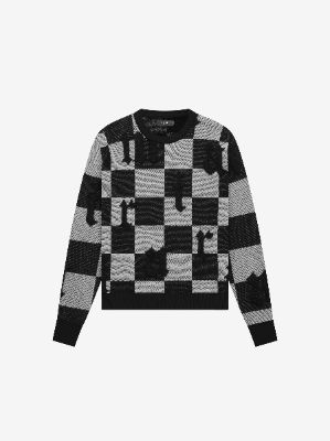 LOGO CHECK CREW - BLACK / WHITE made by AMIRI
