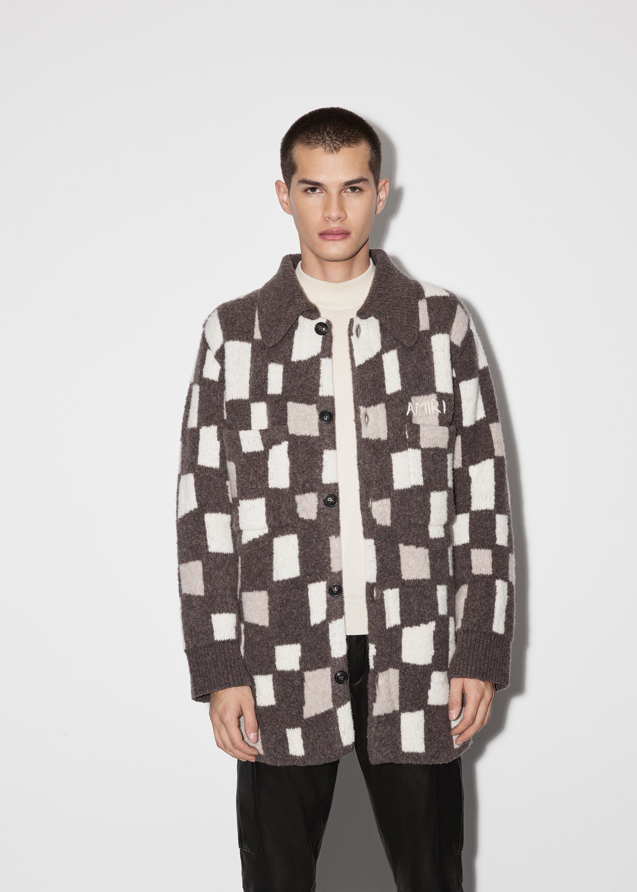 CHECKERED OVERSHIRT - BROWN sold by AMIRI product image thumbnail 3