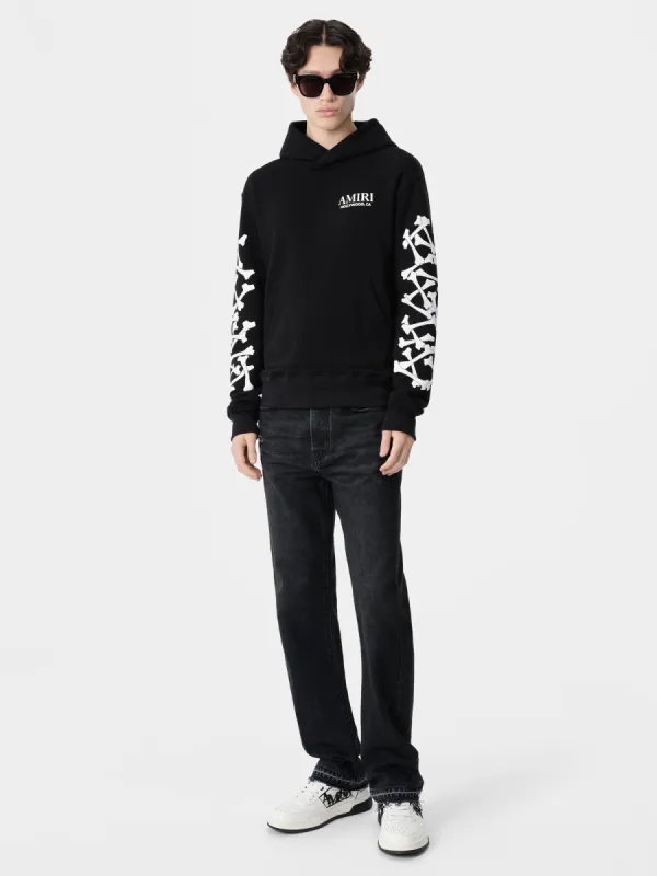 BONES STACKED HOODIE - Black sold by AMIRI