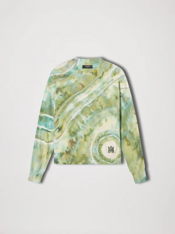 M.A. TIE-DYE CASHMERE CREW - GREEN sold by AMIRI
