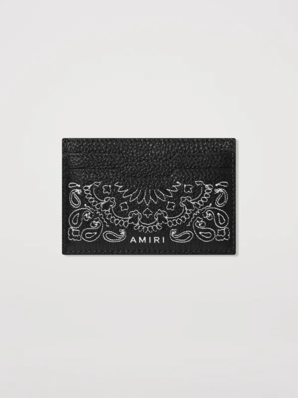 LEATHER BANDANA CARD HOLDER - BLACK sold by AMIRI