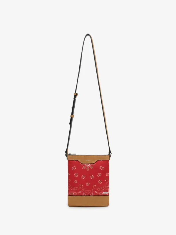CANVAS / SUEDE BANDANA CROSSBODY - RED / TAN sold by AMIRI