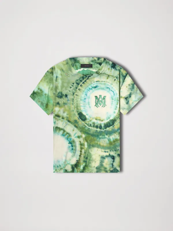 M.A. TIE-DYE WATERCOLOR TEE - GREEN sold by AMIRI