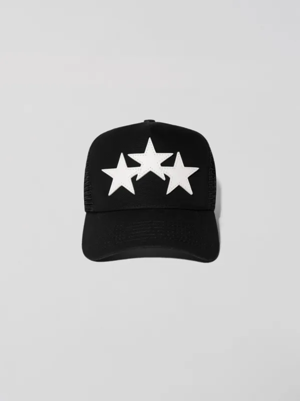 3 STAR TRUCKER HAT - BLACK WHITE made by AMIRI