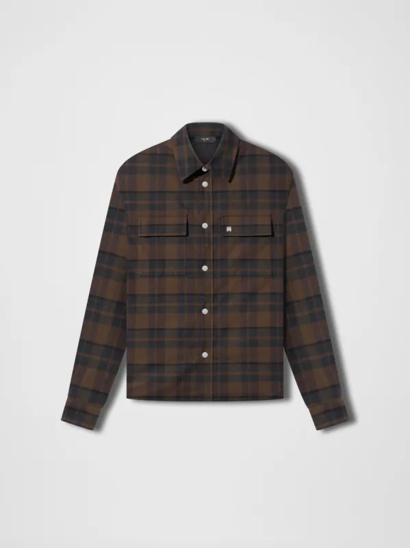 PLAID PADDED OVERSHIRT - BROWN sold by AMIRI