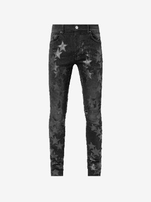 CHEMIST LEATHER STARS JEAN - ANTIQUE BLACK sold by AMIRI