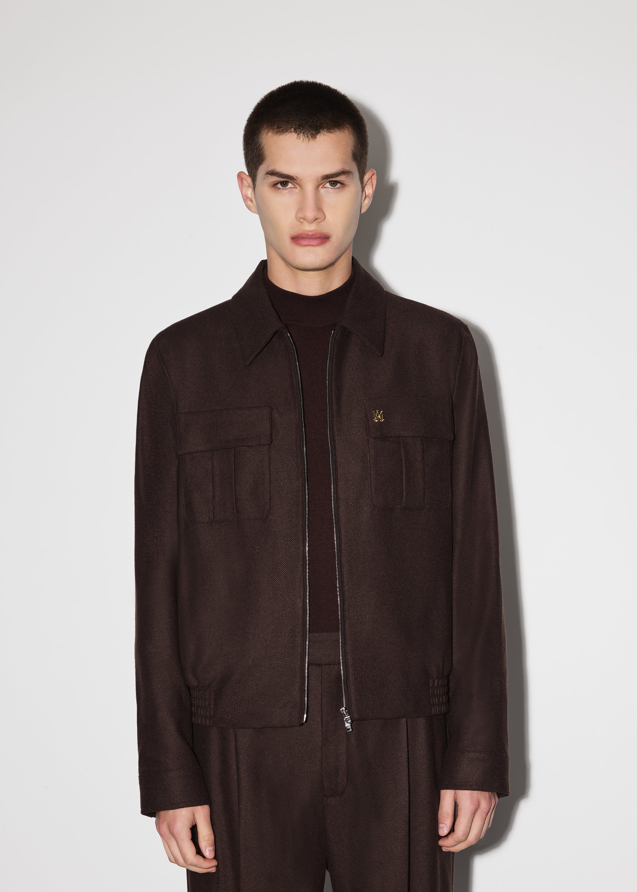 WOOL FLANNEL BLOUSON - DARK BROWN sold by AMIRI product image thumbnail 3