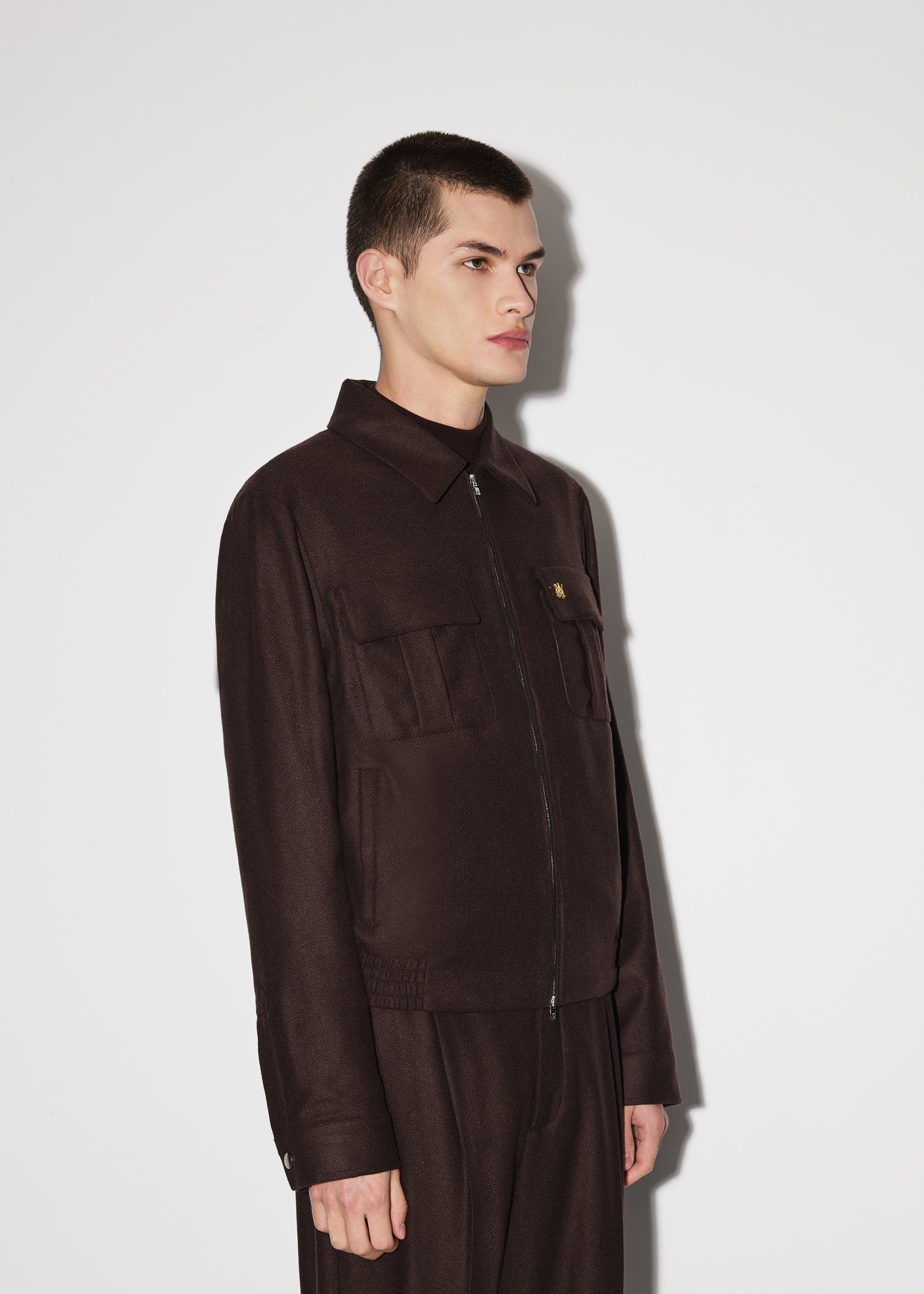 WOOL FLANNEL BLOUSON - DARK BROWN sold by AMIRI product image thumbnail 4