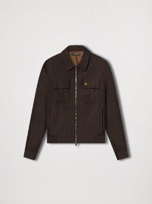 WOOL FLANNEL BLOUSON - DARK BROWN sold by AMIRI