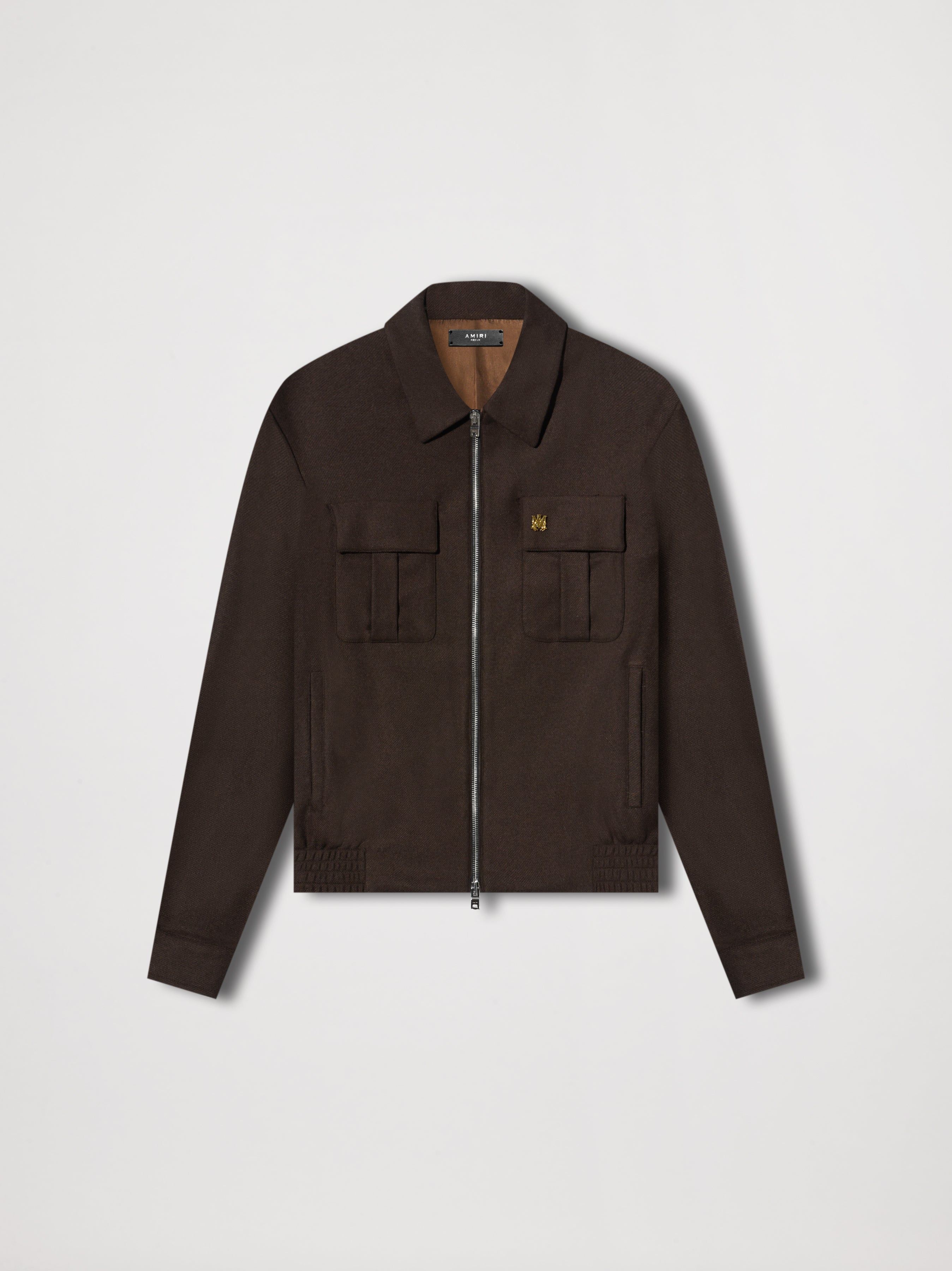 WOOL FLANNEL BLOUSON - DARK BROWN sold by AMIRI