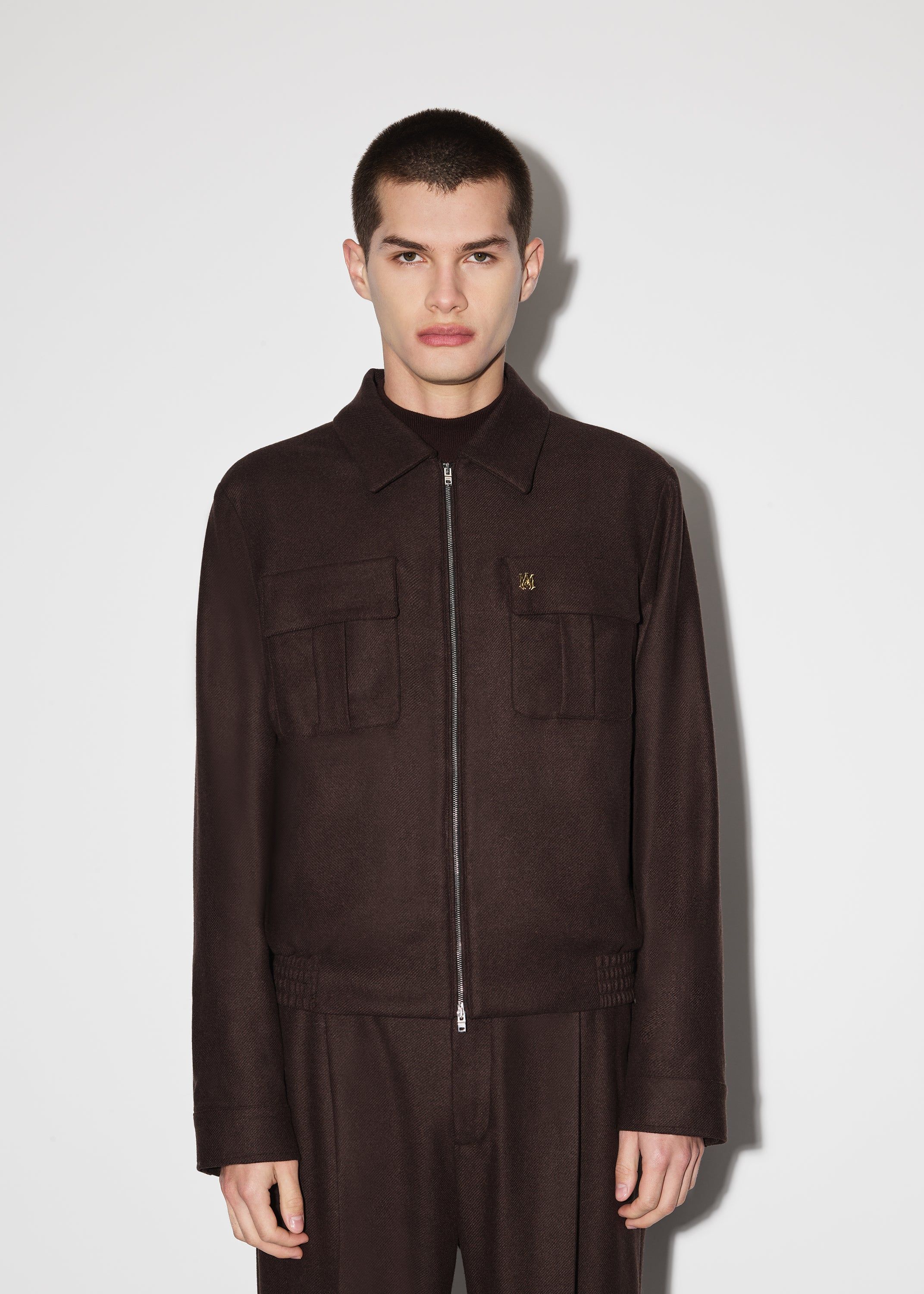 WOOL FLANNEL BLOUSON - DARK BROWN sold by AMIRI product image thumbnail 2