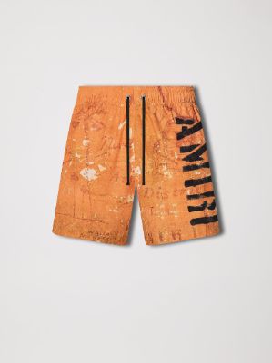 STENCIL MILITARY SWIM TRUNK - ORANGE sold by AMIRI