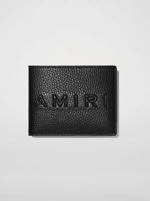 PEBBLED LOGO BIFOLD WALLET - BLACK sold by AMIRI