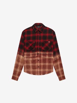 BLEACHED SHADOW PLAID - Red made by AMIRI