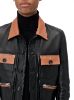 Contrasted Leather Jacket - Black / Roasted Red sold by AMIRI