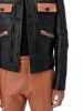 Contrasted Leather Jacket - Black / Roasted Red sold by AMIRI