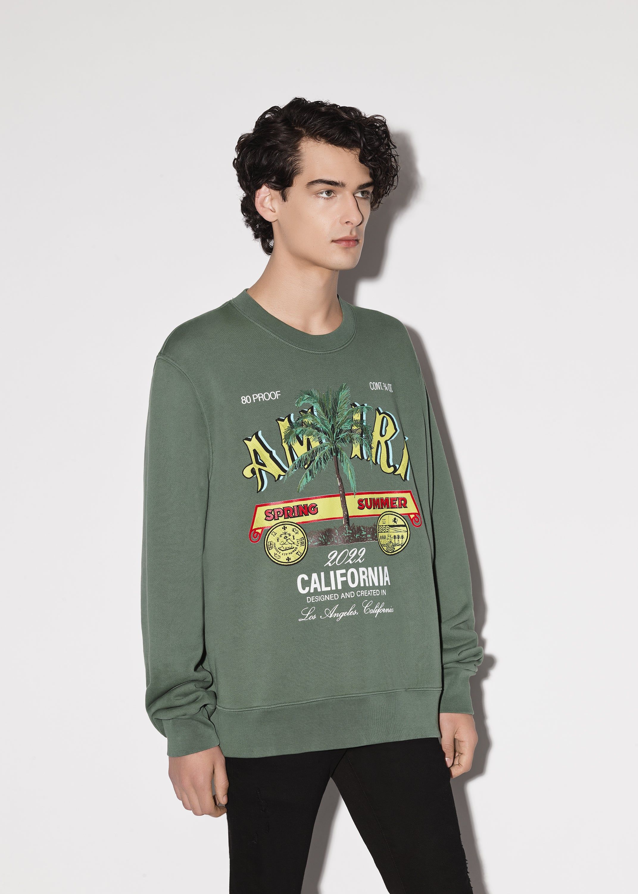 AMIRI RUM LABEL CREW - MILITARY GREEN sold by AMIRI product image thumbnail 3