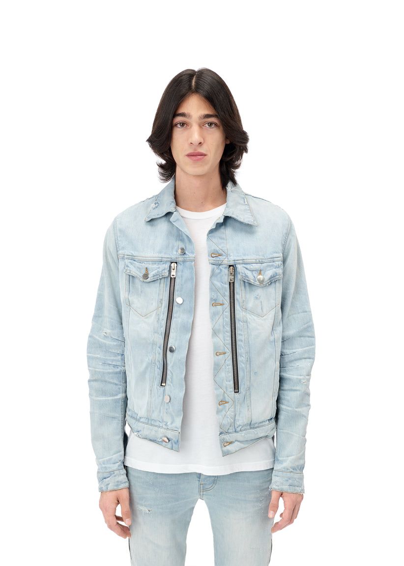 Bandana MX2 Trucker Jacket - Light Indigo sold by AMIRI