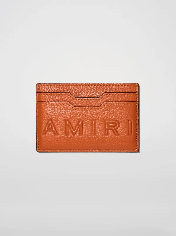 PEBBLED LOGO CARD HOLDER - ORANGE made by AMIRI