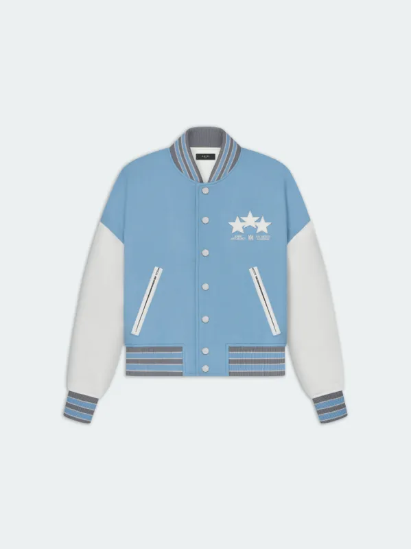 WOMEN - STARS VARSITY JACKET - Air Blue sold by AMIRI