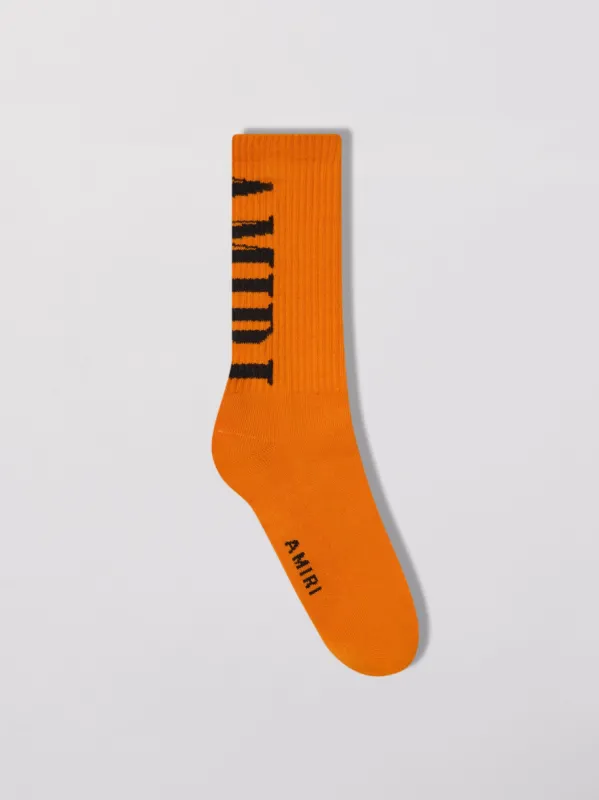 VERTICAL CORE LOGO SOCKS - ORANGE sold by AMIRI