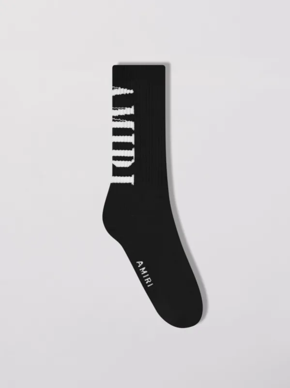 VERTICAL CORE LOGO SOCKS - BLACK sold by AMIRI